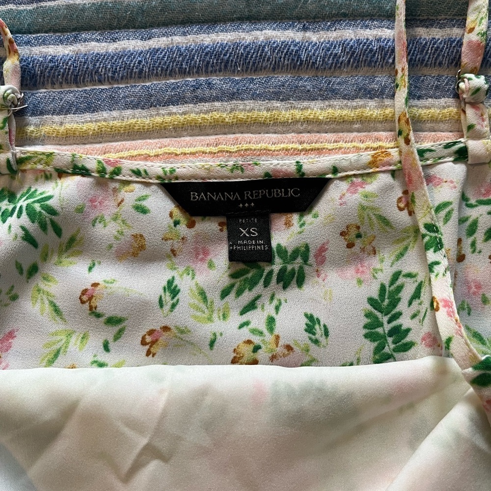 Banana Republic Pink and Green Fitted Camisole Top - Picture 2 of 7